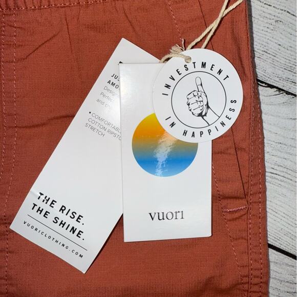 Vuori NWT Women's Vintage Ripstop Shorts with Raw Hemline in Cinnamon Size XL - Picture 7 of 11